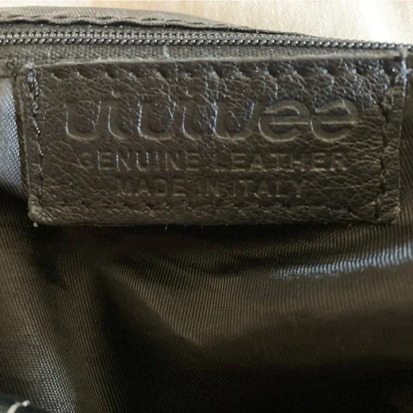 UIUIUEE Italian Leather Black Studded Shoulder Bag Made in Italy High Quality